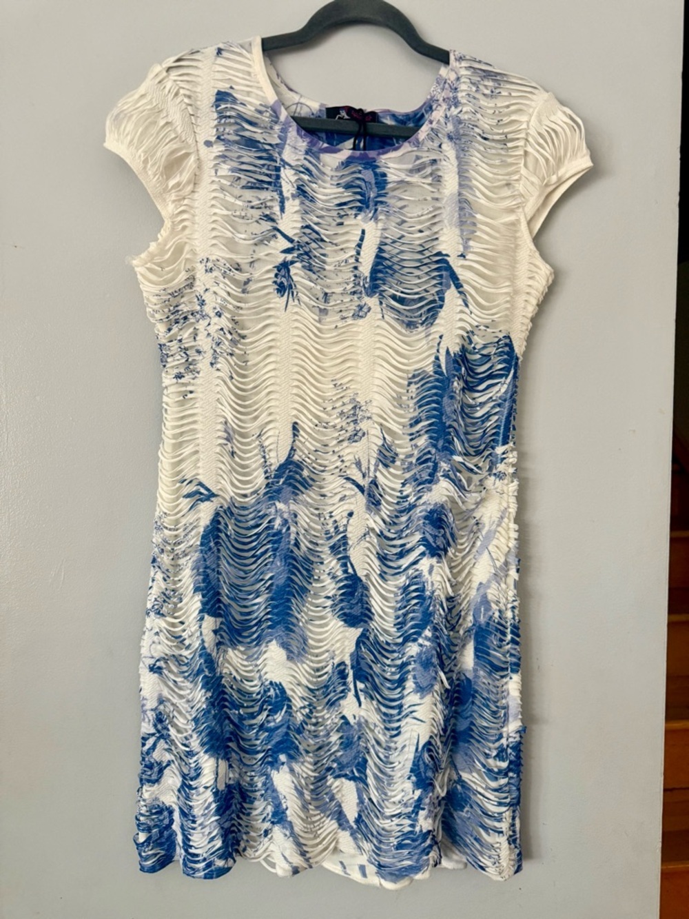 EUC Vintage Model France Y2K Shredded Slashed Dress Artsy